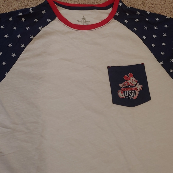 Disney Patriotic American Flag Mickey Jersey Shirt - Picture 2 of 6